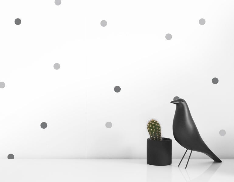 SMALL EASY TO APPLY DOT WALL DECALS BLACK OR GRAY - Olli+Lime